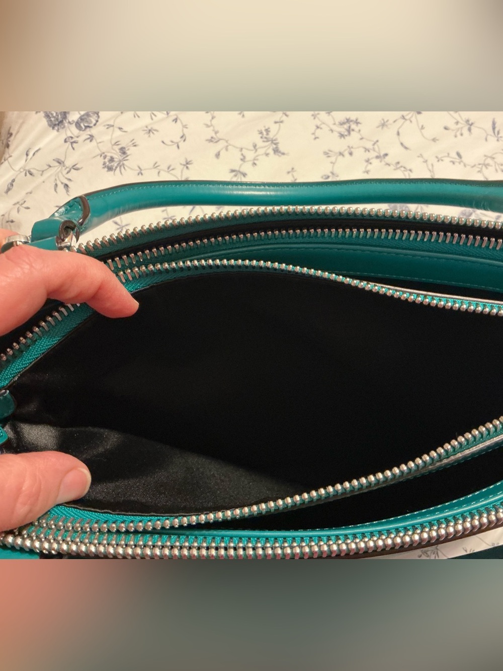 Coach Medium Borough Crossbody Satchel in Rich Teal - Picture 10 of 15